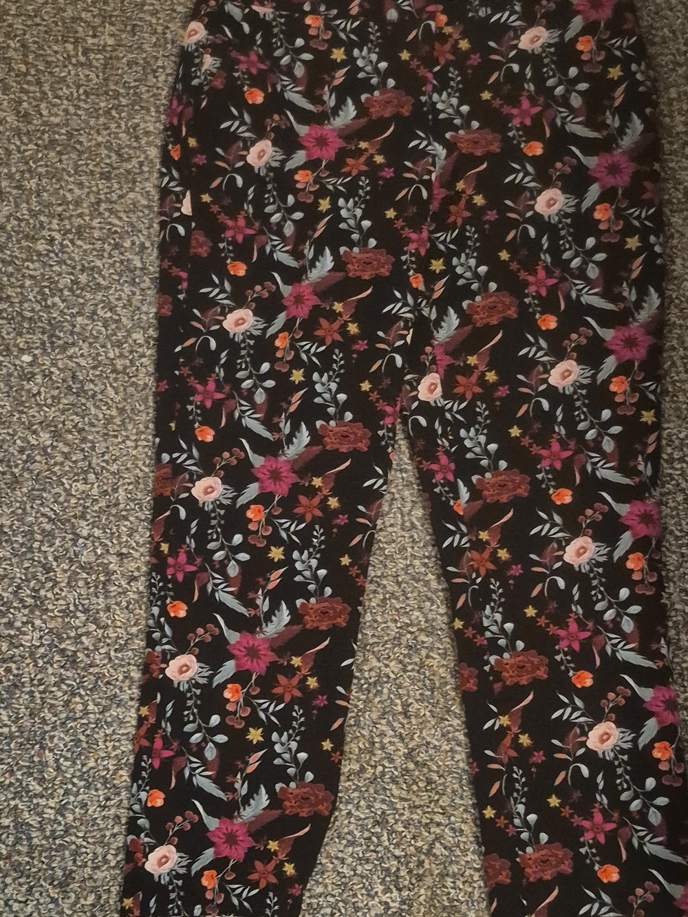 Cynthia Rowley Black Floral Print Girls' Leggings